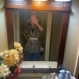 FP One Animal Print sleeveless tunic/boho dress/ layering piece/ no flaws